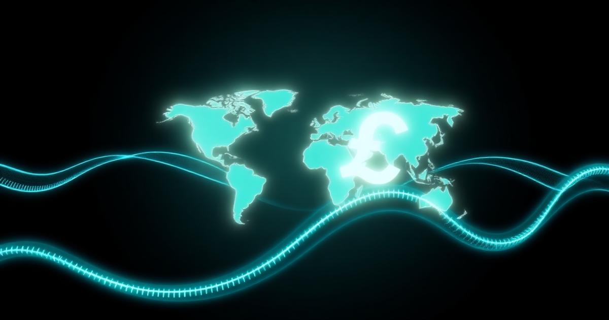 Forex trading: simboli valutari luminosi e onde di prezzo sul mercato globale