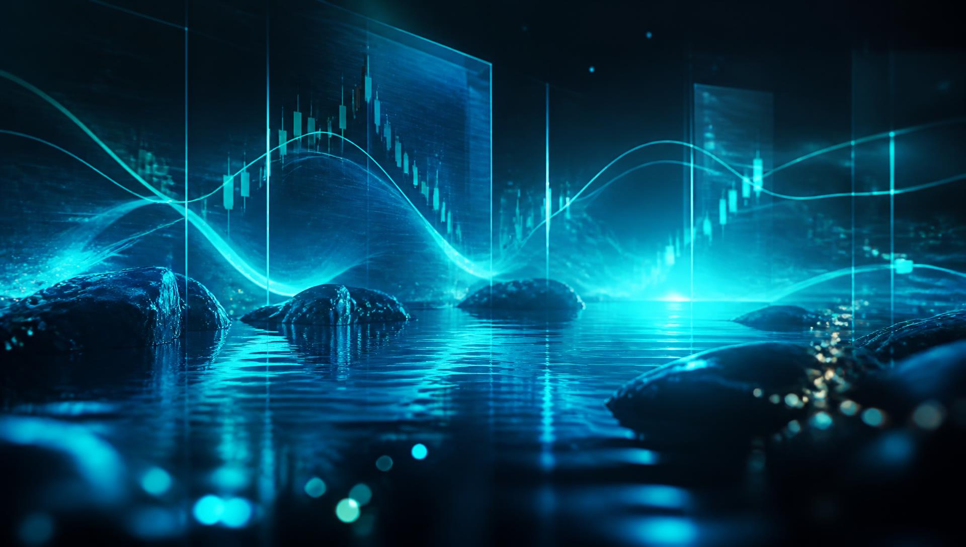 Grafici finanziari luminosi che rappresentano la ricerca sulla piattaforma di trading RORMarkets